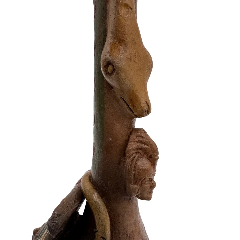 Vintage Mayan Aztec Clay Pottery Flute Tribal Folk Art Snake Collectibles Gift‎